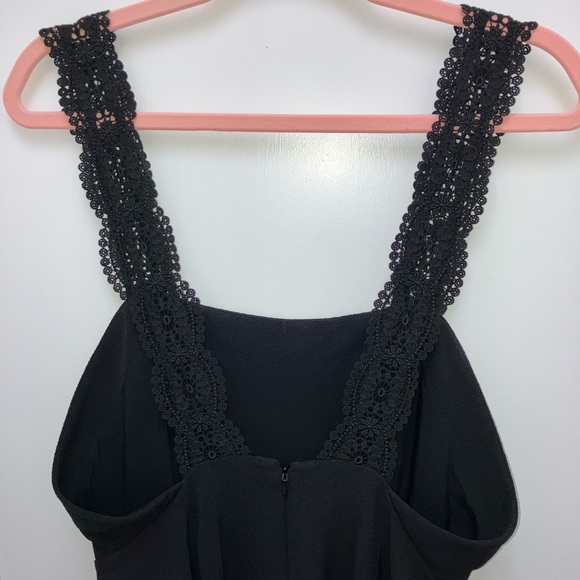 Sézane Robe Edna Black Noir Crochet Strap Midi Dress - 38/6 - Picture 6 of 10